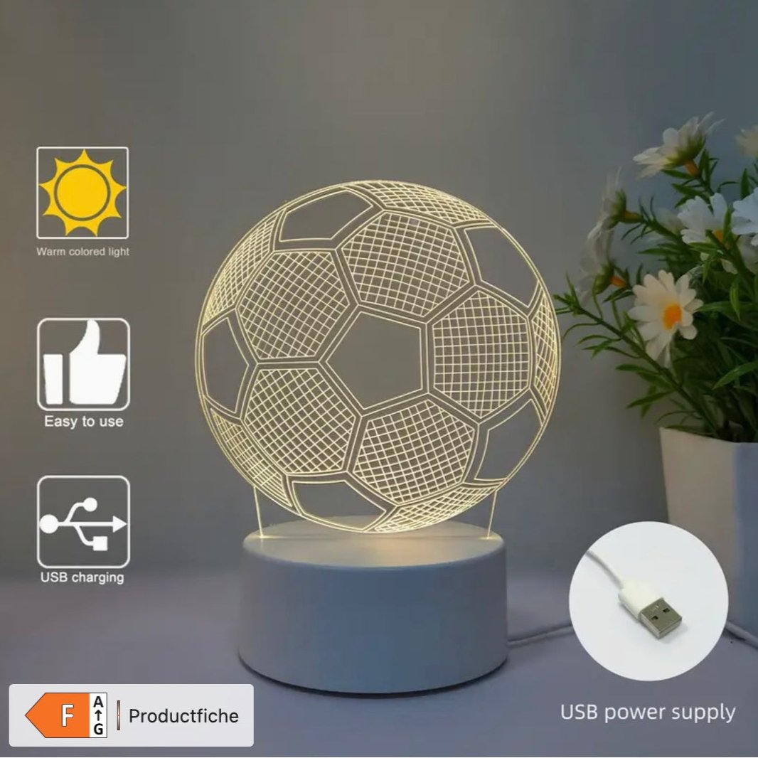 3D Nachtlampje Voetbal