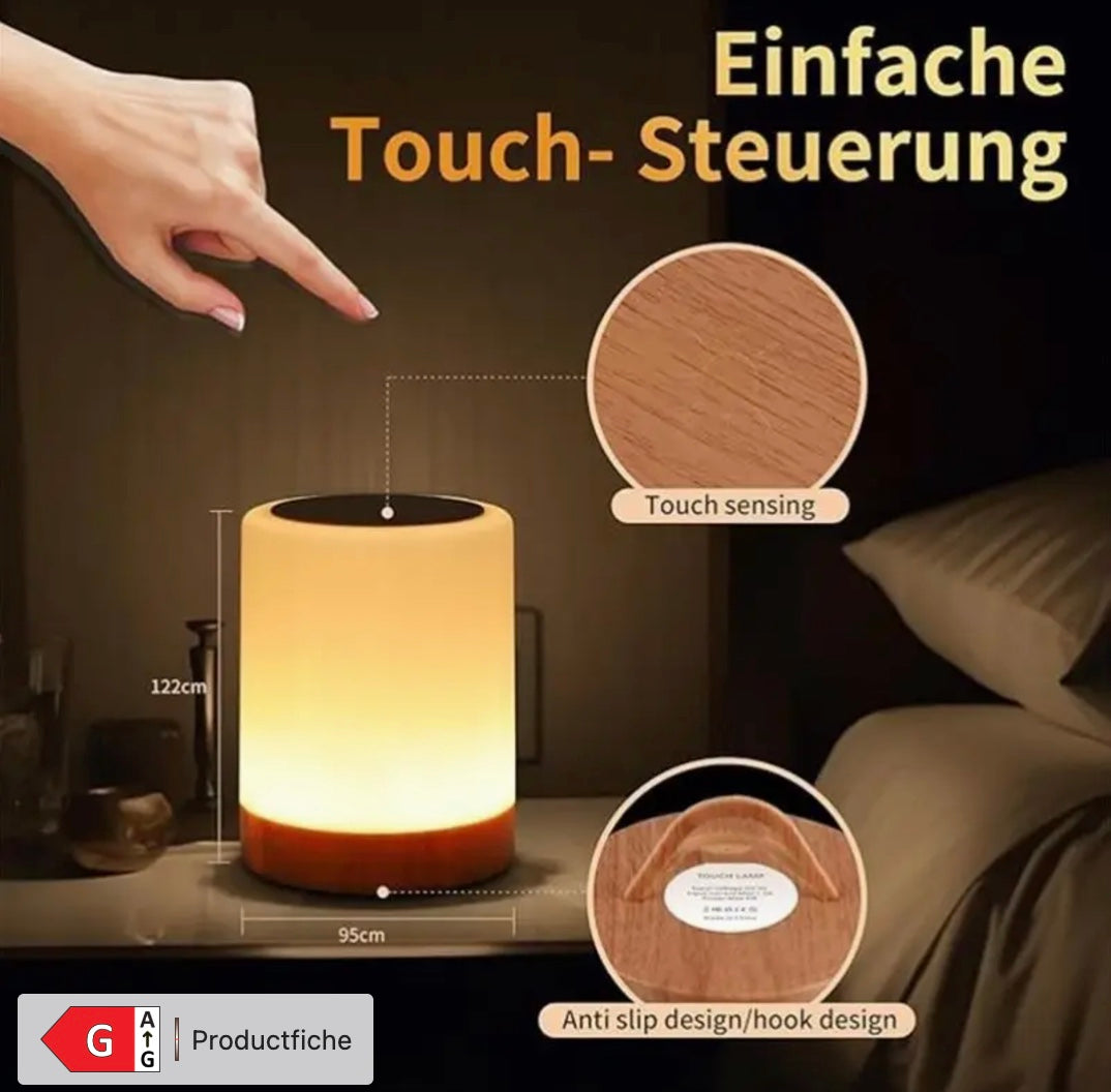 Touch Bedside Lamp with Bluetooth Speaker