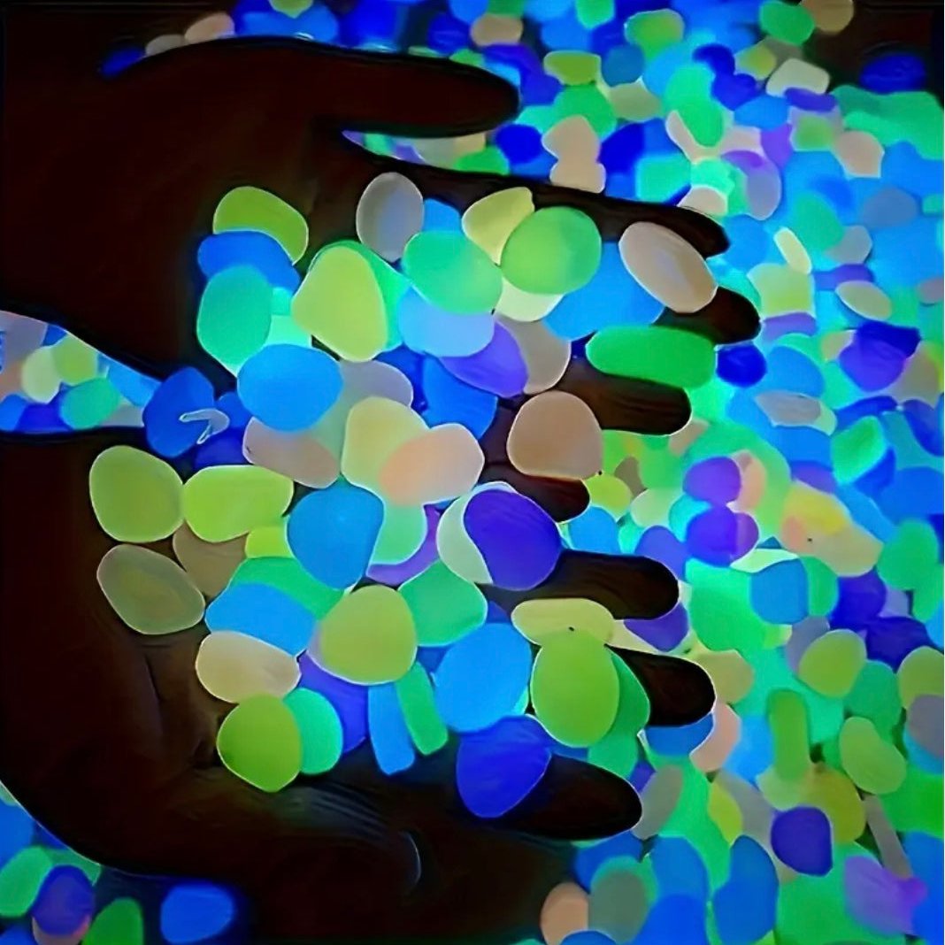 100 Pieces Glow in the Dark Garden Pebbles.